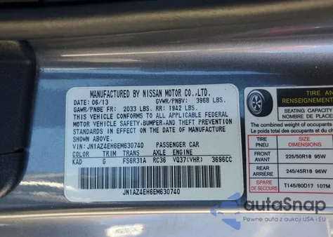 2014 Nissan 370Z Base z USA, uszkodzony, nr VIN JN1AZ4EH6EM630740